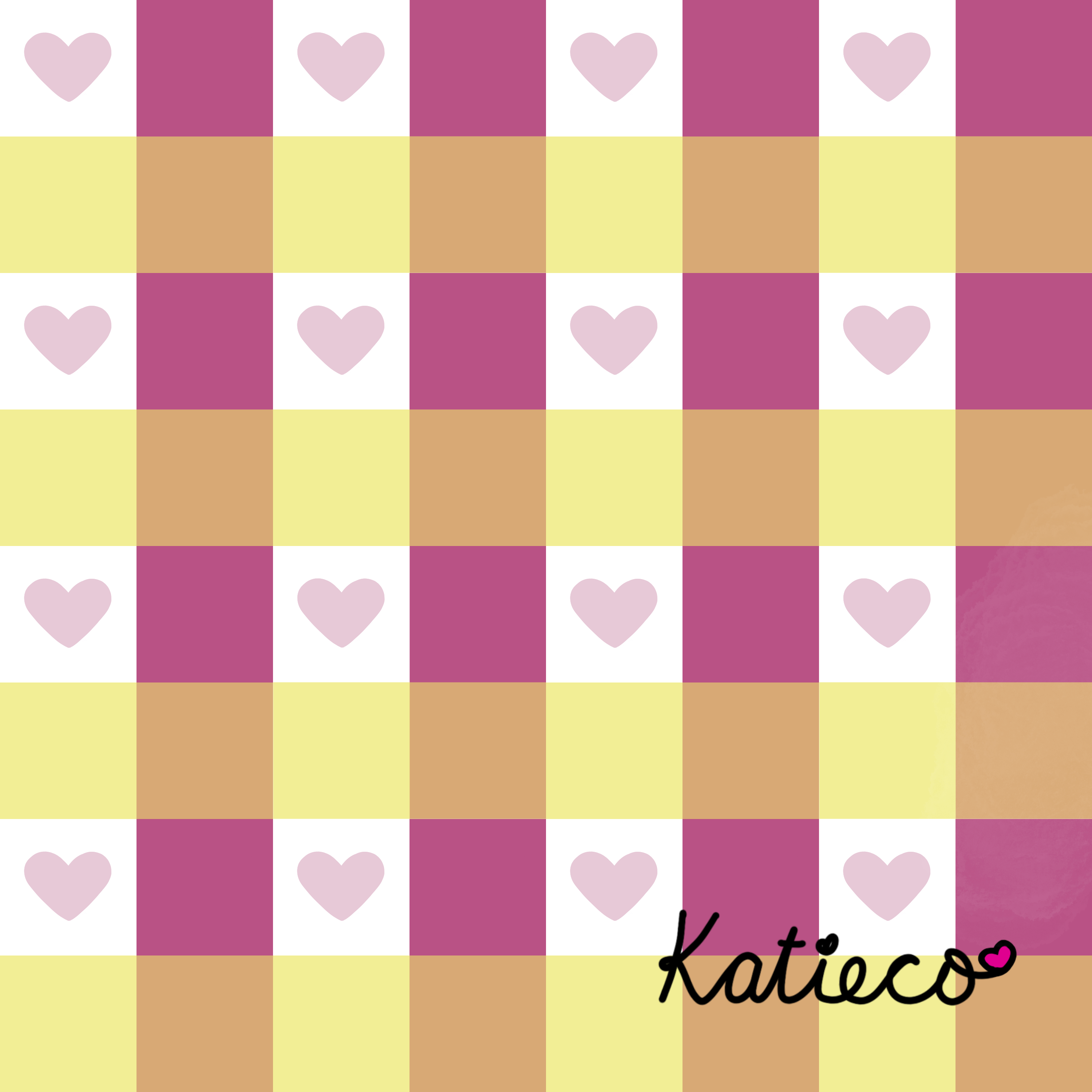 Rose Pink Hearted Gingham Seamless Pattern