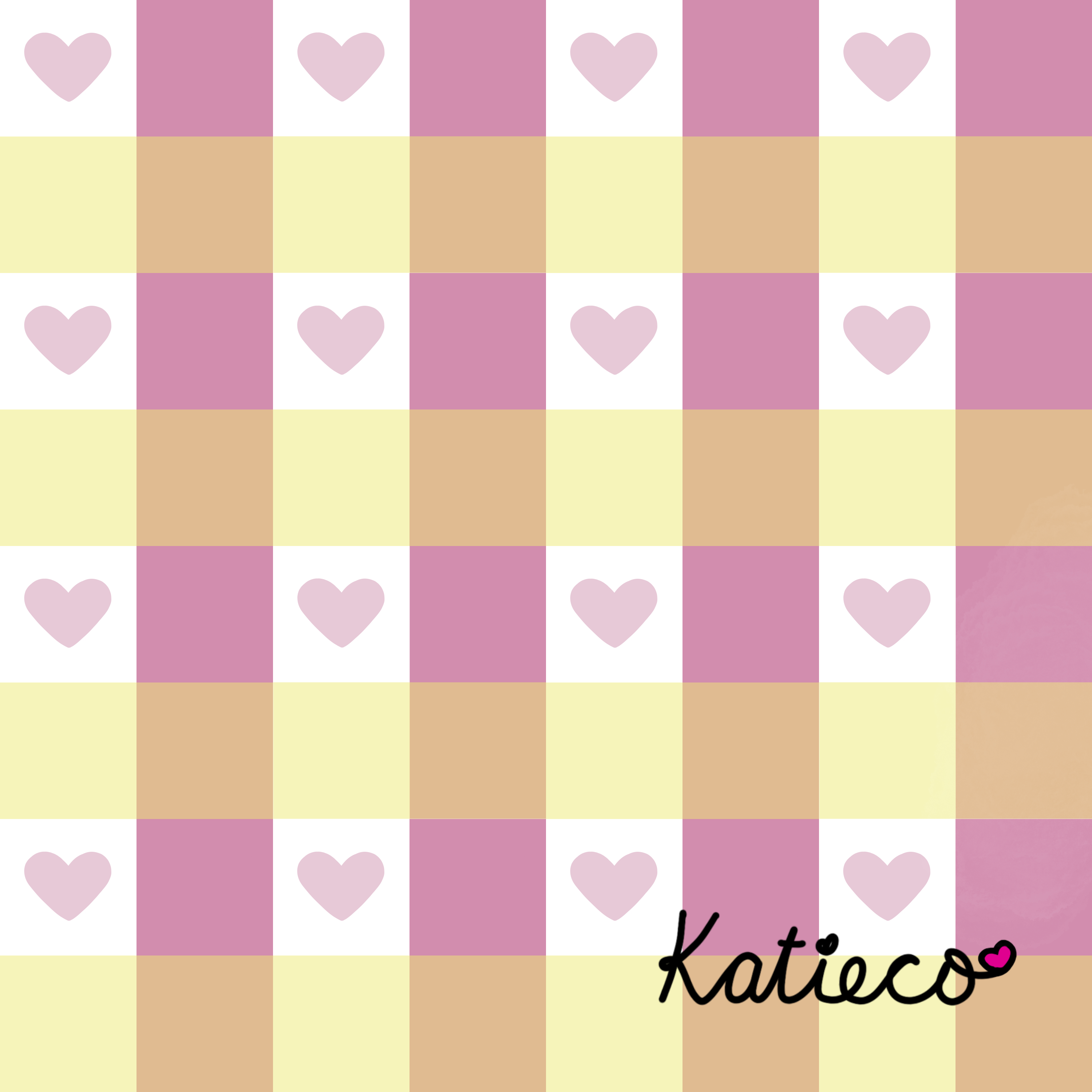 Pastel Heart Gingham Seamless Digital Pattern
