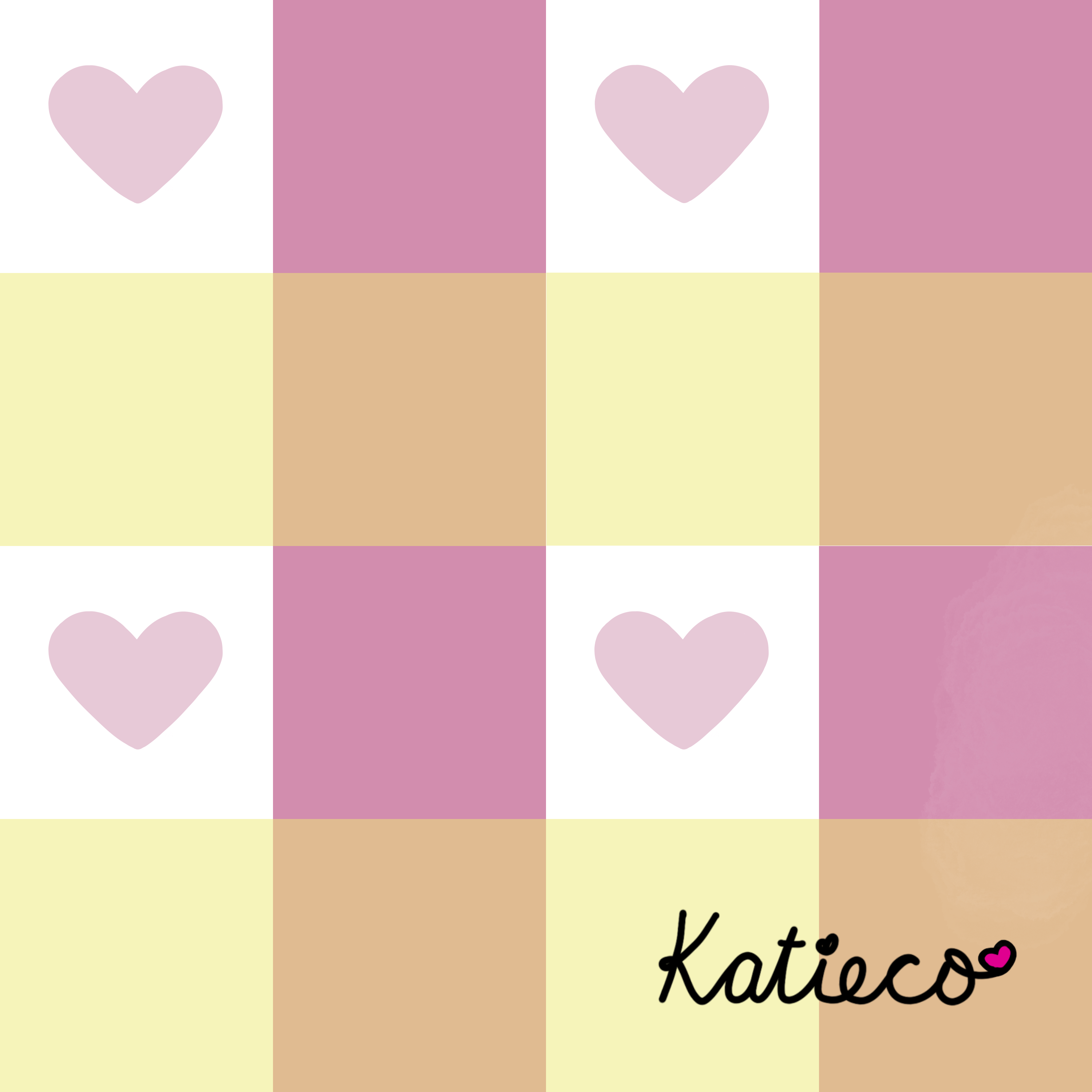 Pastel Heart Gingham Seamless Digital Pattern