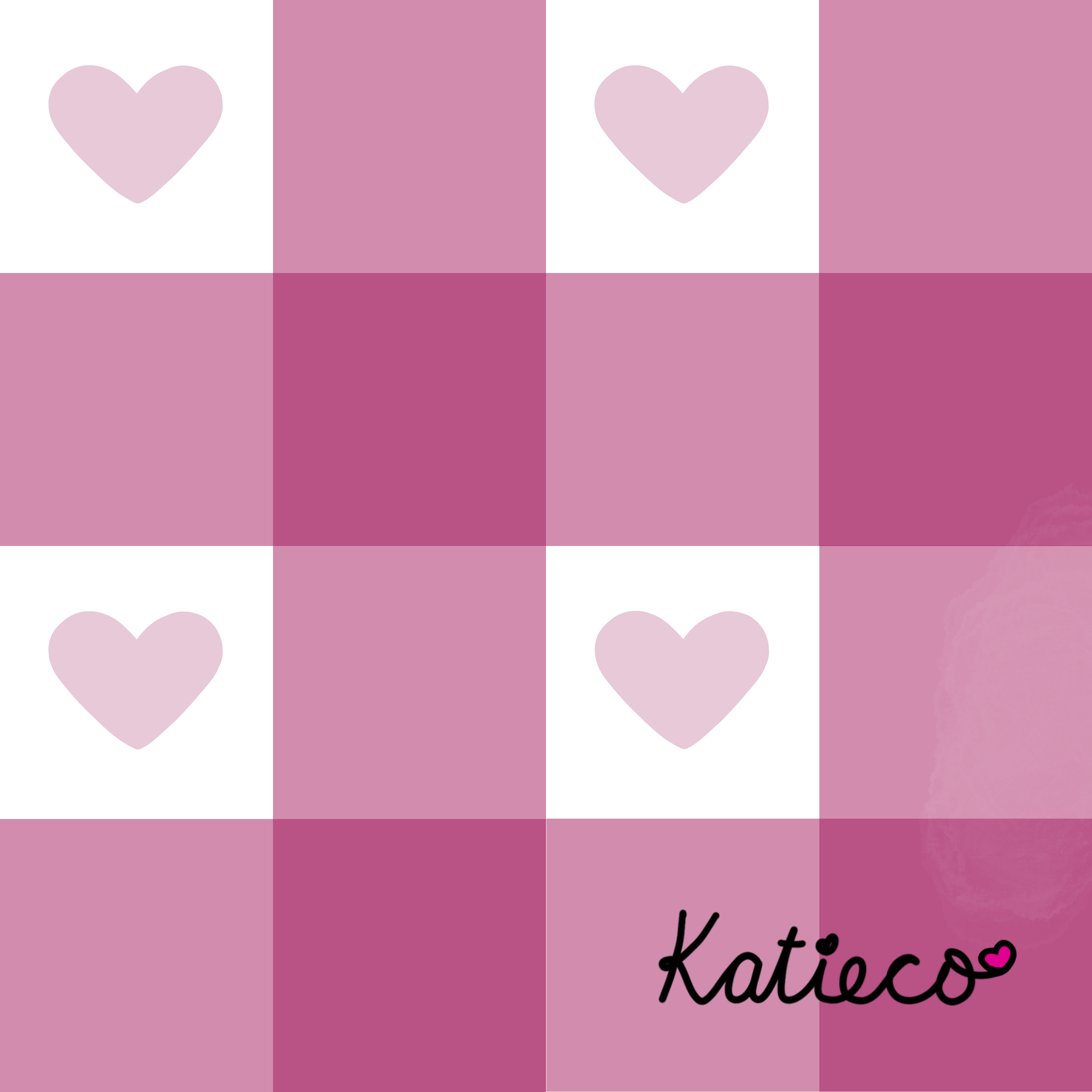 Rose Pink Hearted Gingham Seamless Pattern