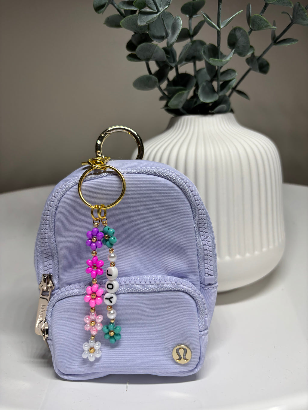 Beaded Daisy Keychain - JOY