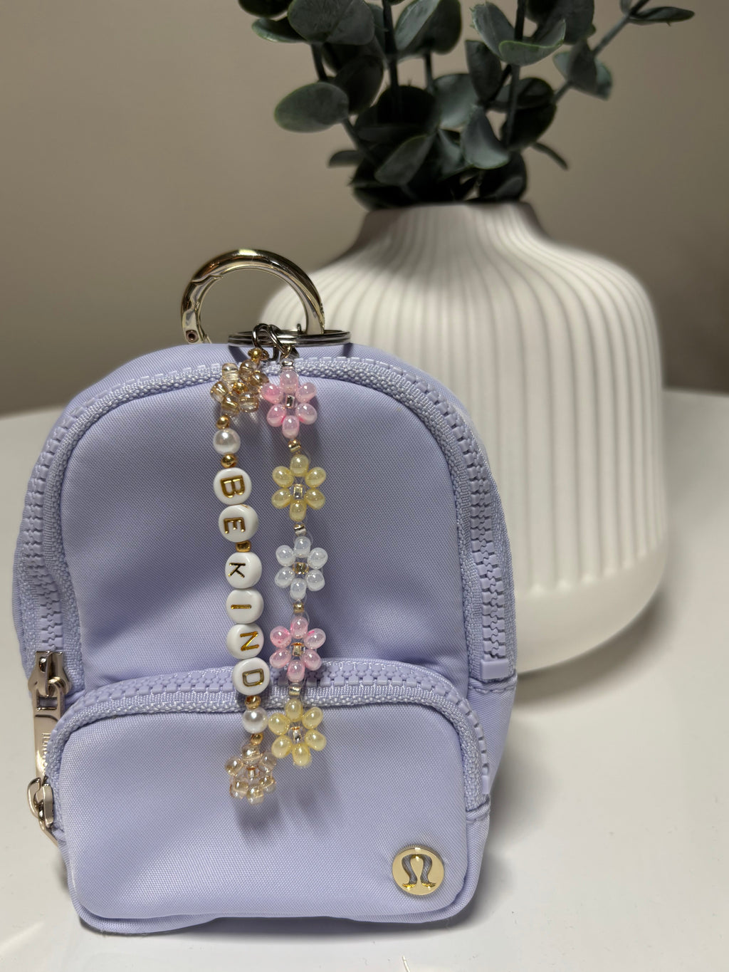 Daisy Beaded Keychain - BE KIND