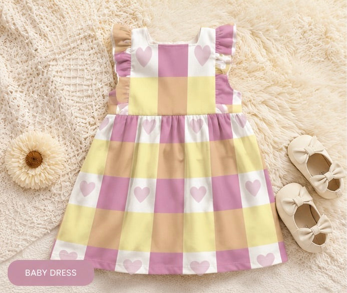 Pastel Heart Gingham Seamless Digital Pattern