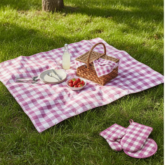 Rose Pink Gingham Seamless Pattern